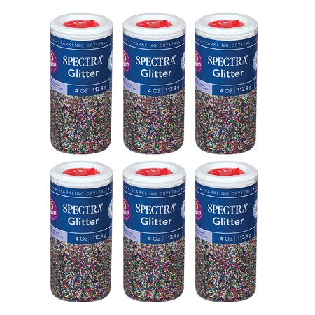 Spectra Glitter, Multi-Color, 4 oz. Per Jar, 6PK P91690